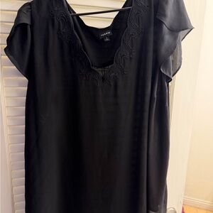 Torrid Black Flutter Sleeve Top